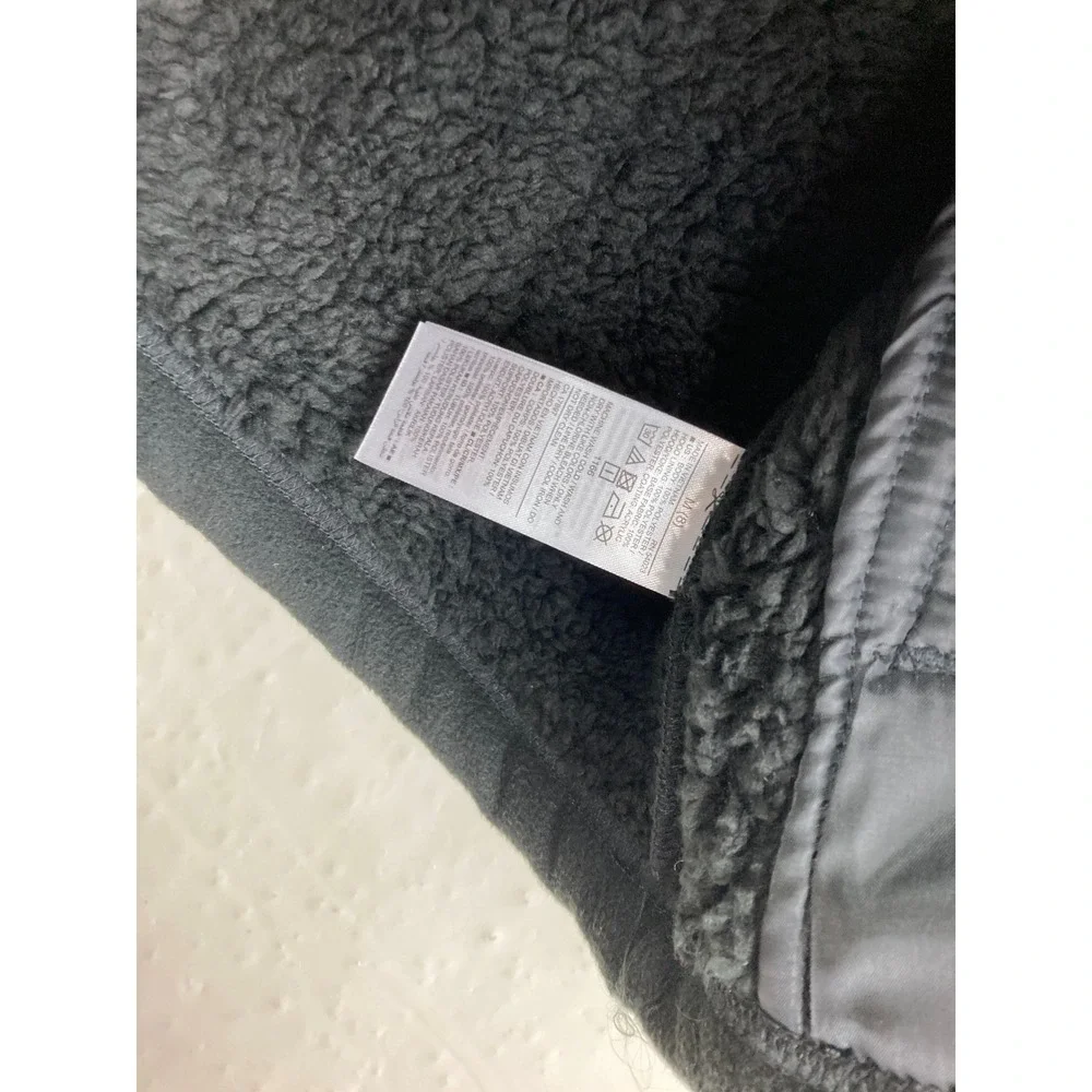 NWT Old Navy Hooded Fleece Jacket Kids Boy M 8 Black Sherpa Lined Mixed Media